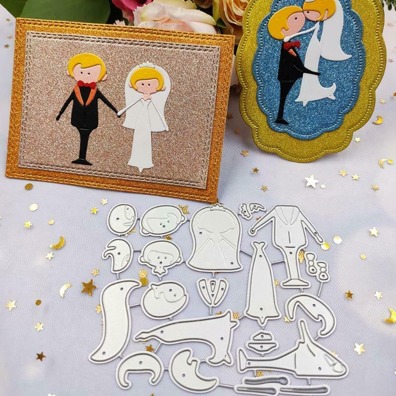 Wedding Couple Metal Cutting Dies Stencil DIY Scrapbooking Album Paper Card Mold