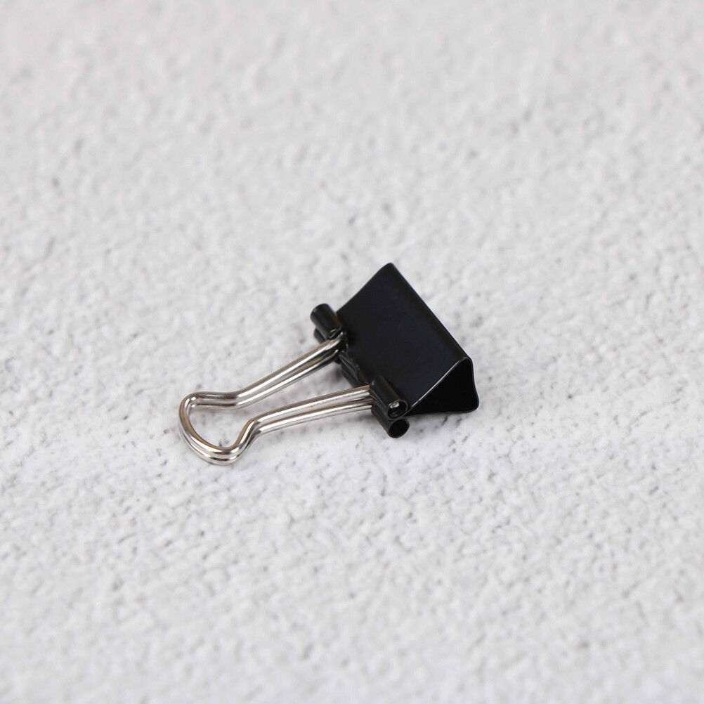 12Pcs`Black Metal Binder Clips File Paper Clip Photo Stationary Office Suppli.DD