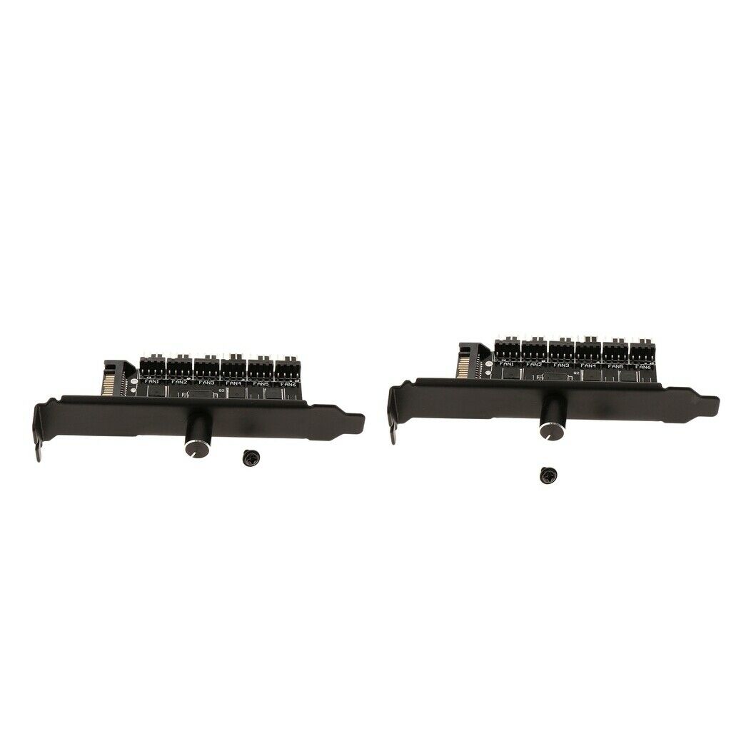 2x SATA Power PCI PWM 6 Way Hub PC Cooler Cooling Fan Speed Controller