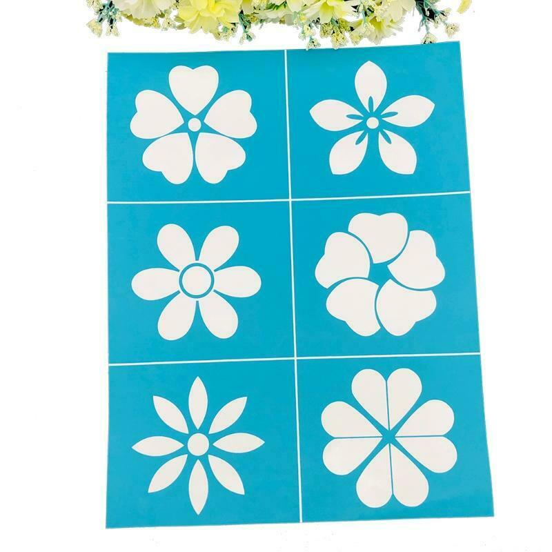 Flowers Self-Adhesive Silk Screen Printing Stencil for Painting on Wood T-Shirt