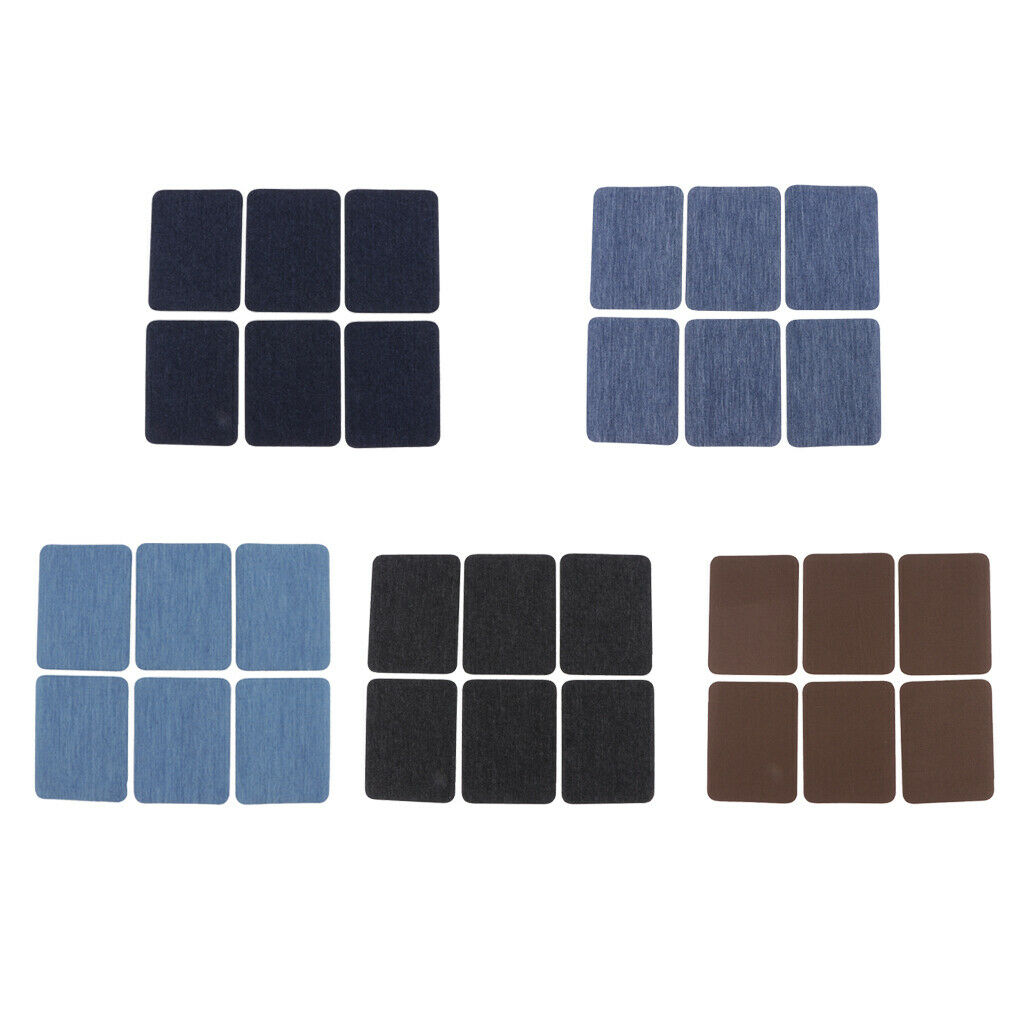 6x Iron On Cloth Denim Patches for Crafts Bag Pants Shirt Clothing Sewing