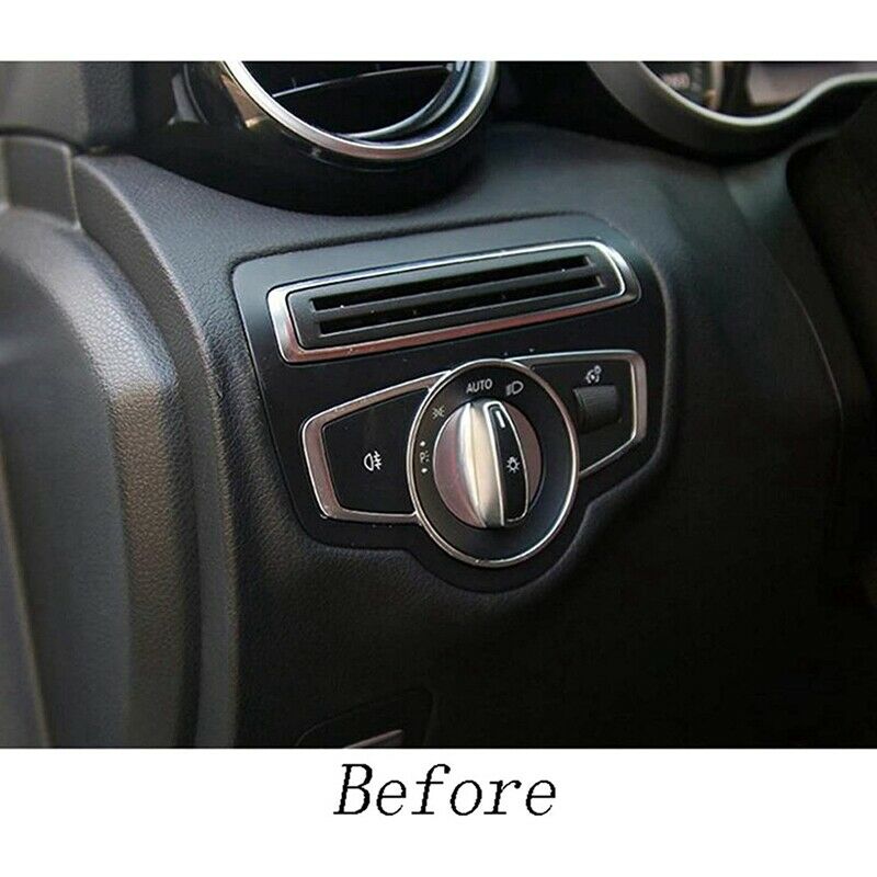 Headlight Switch Buttons Decorative Covers Trim for Mercedes Benz W205 C ClassU9