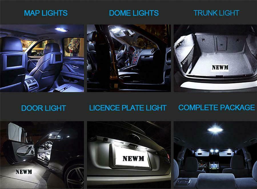25Pcs White LED Car Exterior & Interior Light Bulb Kit for Map License Plate