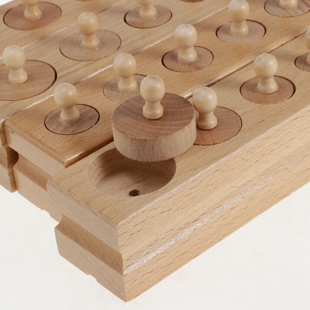 Knobbed Cylinder Blocks Child Manipulative Maths Aids Set IQ Motor Skill