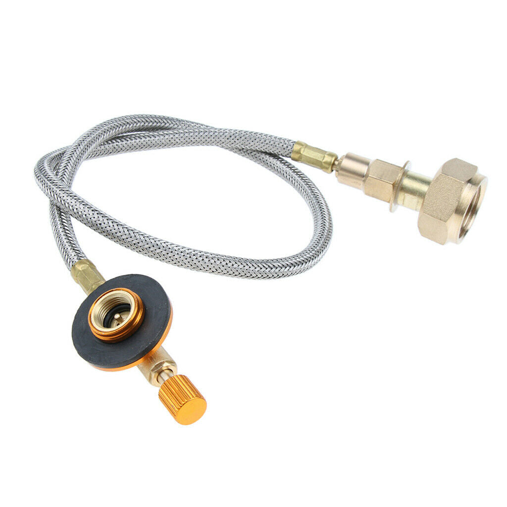 Camping Gas Stove Connection Valve Propane Cylinder Tank Hose Adapter, 60cm