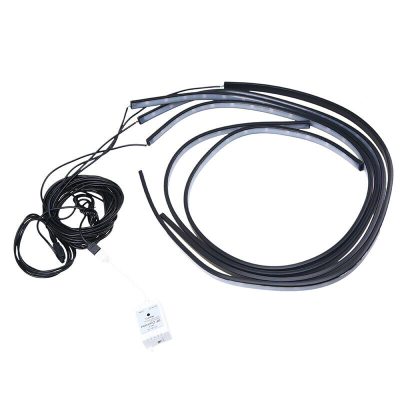 4x 12V Under Car LED Light Strips Auto Flexible Waterproof With Controller Kit