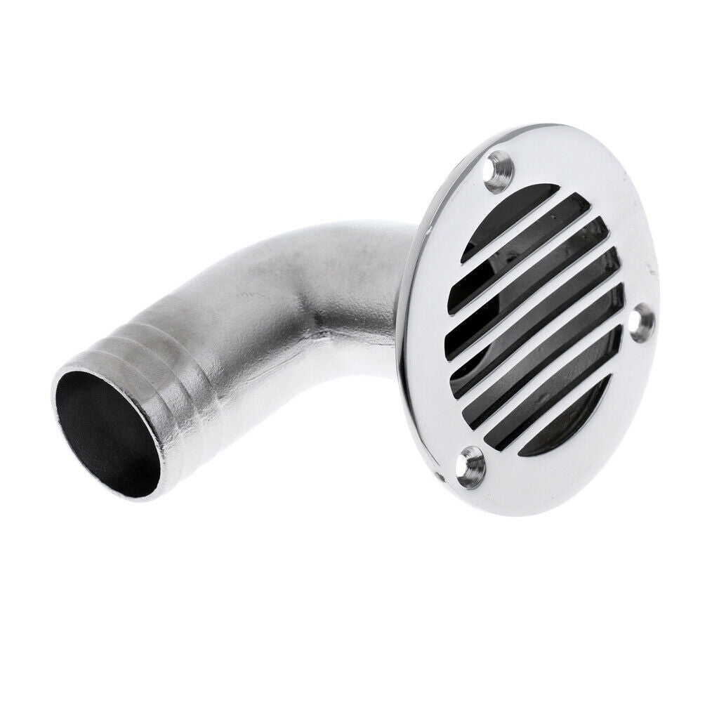 Mirror Polish 316 Stainless Steel 90 Degree Boat Deck Drain Grate 1-1/4 Inch For