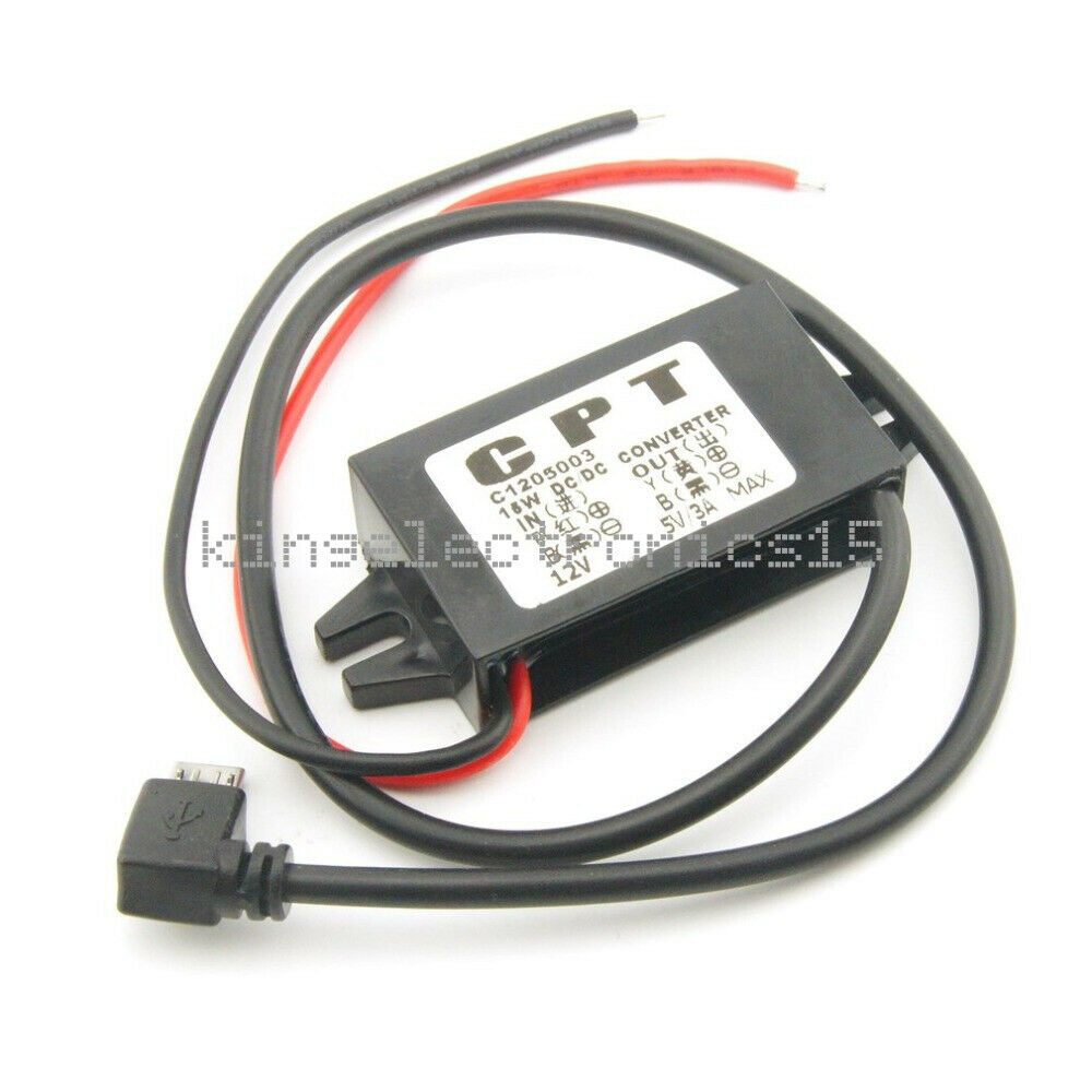 Micro USB DC-DC 12V to 5V 3A Step Down Converter Power Supply Module Waterproof