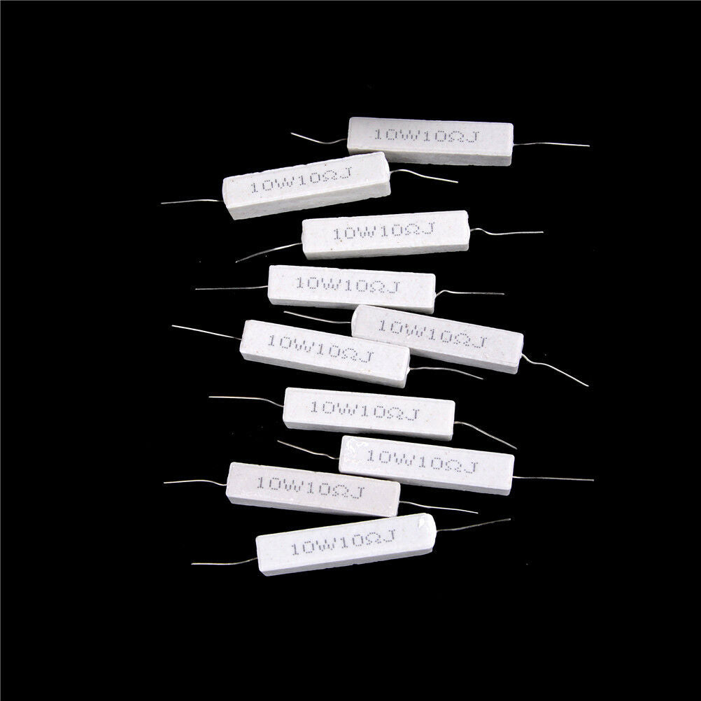10 stücke 10 Watt 10 ohm 10R Widerstand Ceramic Cement Resistor 5% DIY KitAP SJ