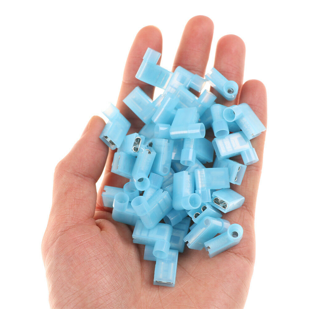 40pcs 90 Degree Nylon Insulated Female Push On Wire Terminal Connector .l8