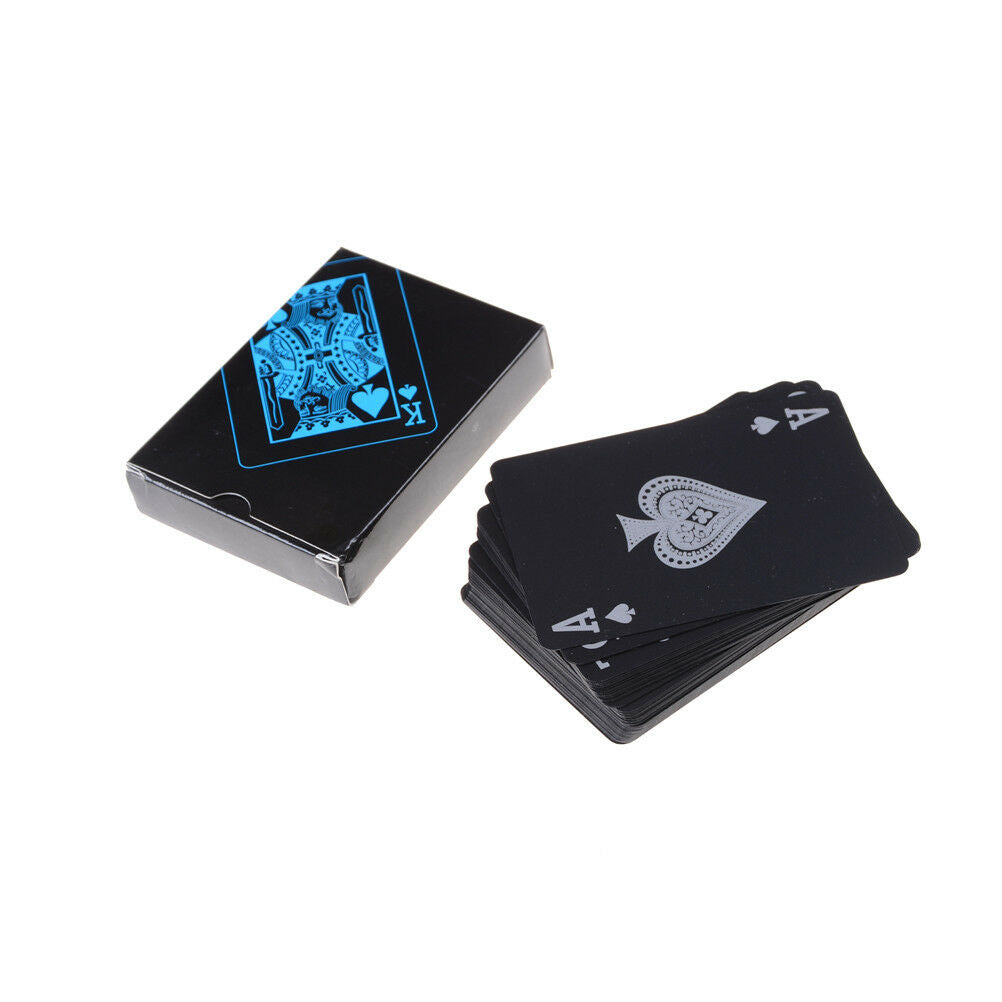 Black Plastic PVC Poker Waterproof Magic Playing Cards Table Gam YU_.l8