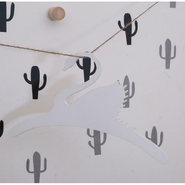 Sweet Swan Wooden Coat Clothes Hanger Baby Kids Room Nursery Decor White