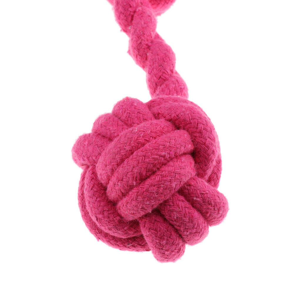2Pcs Pet Puppy Dog Cotton Rope Chew Toys for Teeth Cleaning Knot Rope S
