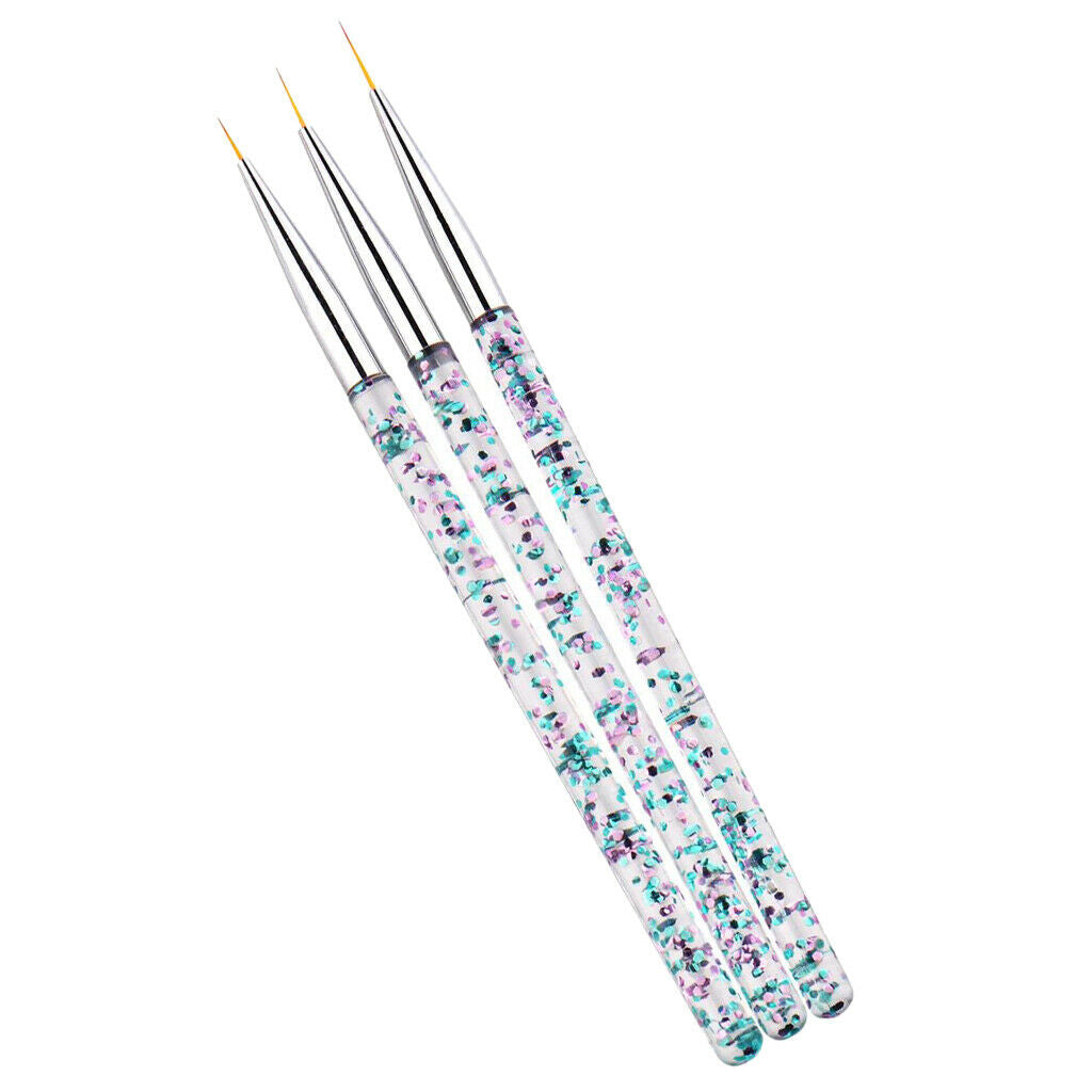 12x Professional Nail Art Liner Striping Brush for Thin Lines Tiny Details