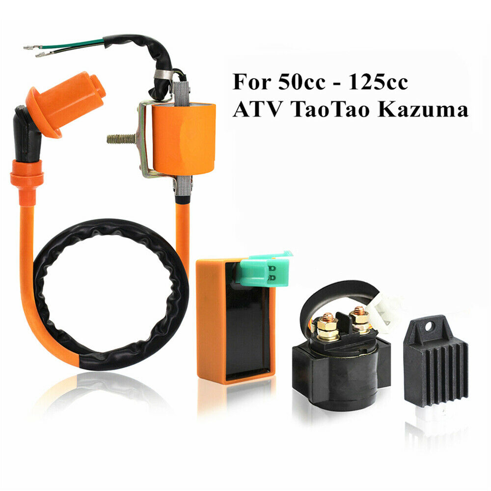 Racing Ignition Coil CDI Solenoid Relay Regulator For 50cc - 125cc ATV Dirt Bike
