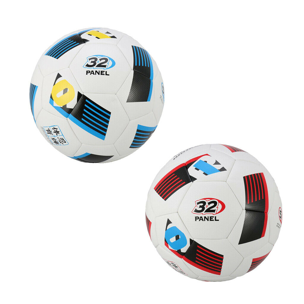 Football Soccer Ball Size 5 Standard PU Indoor Outdoor Training Balls  Red