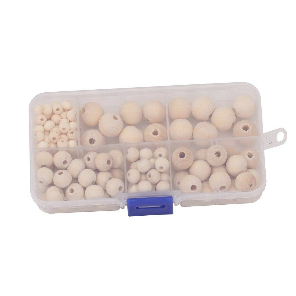148Pcs Round Wood Spacer Bead Natural Unfinished Wooden Beads Ball Teething