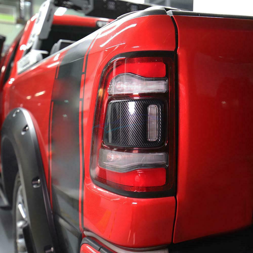 2 Pieces ABS Plastic Car Rear Tail Light Cover Trim For Dodge Ram 1500 2019-2021