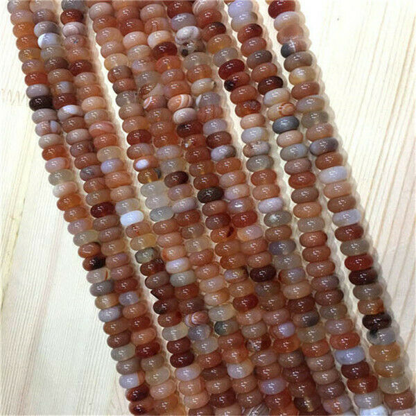 1 Strand/67Pcs 10x6mm Natural Red Agate Rondelle Abacus Spacer Beads 15.5" HH354