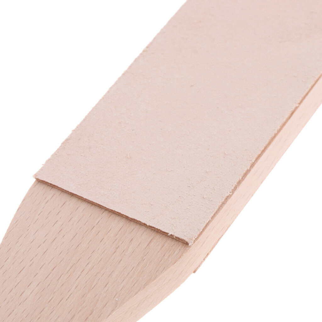 Wooden Handle Leather Sharpening Strop Coarse 2 Side Polishing For Razor
