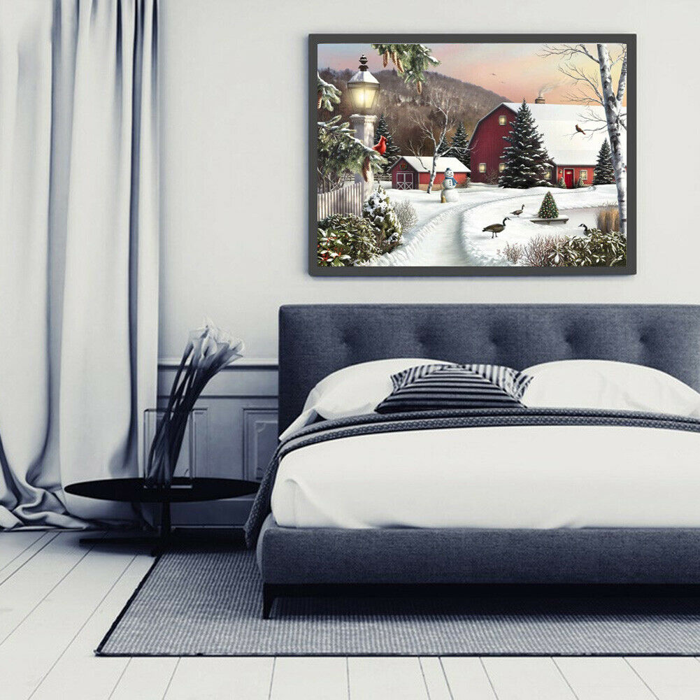 Clear Sky Snow DIY Full Drill Diamond Painting Embroidery Cross Stitch Gift @