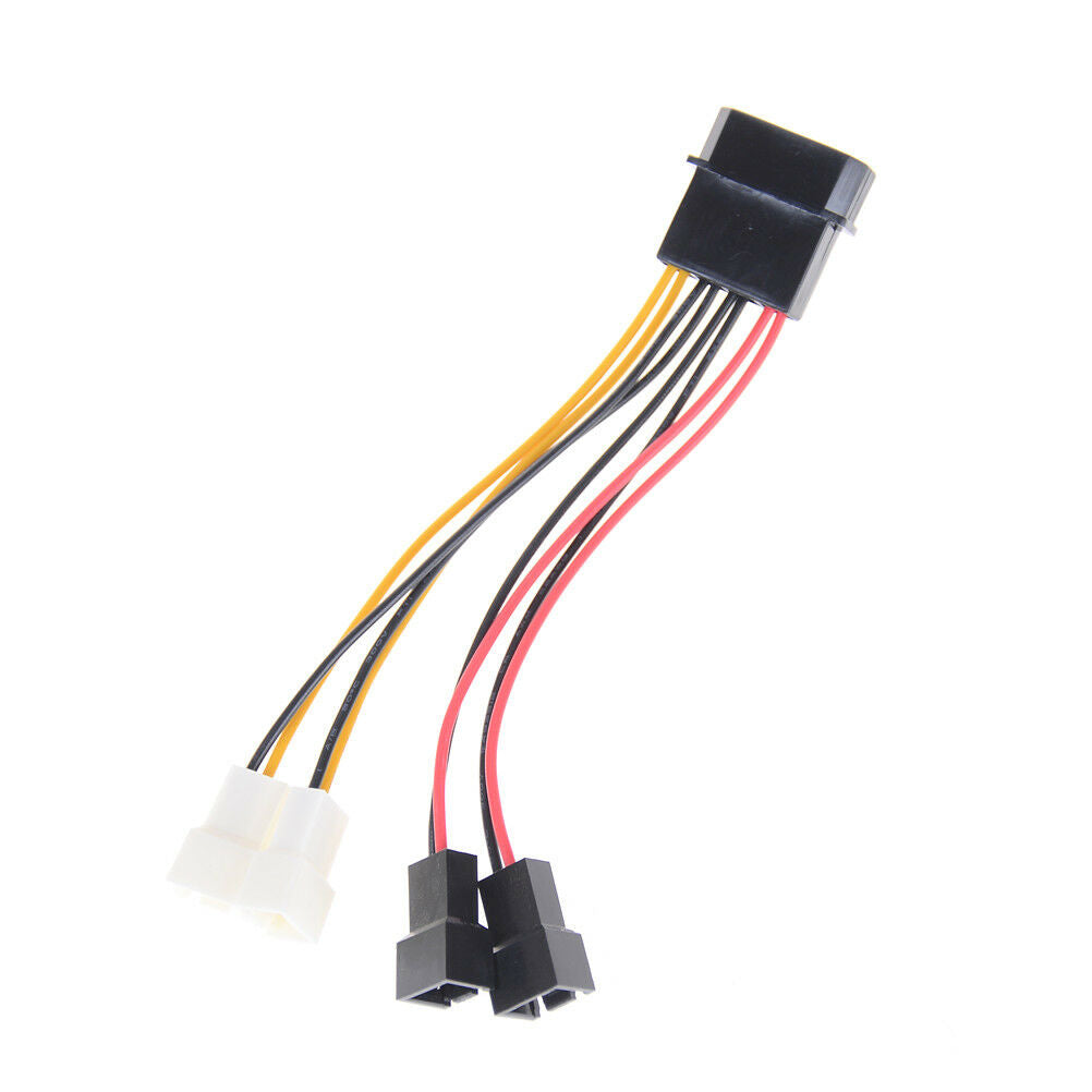 IDE 4-Pin To 4X 3-Pin TX3 Case Cooling Fan Power Adapter Converter CableDD