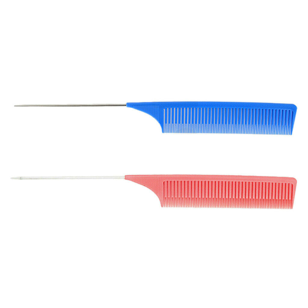2x Plastic Weaving Highlighting Foiling Hair Comb Styling Dyeing Combs