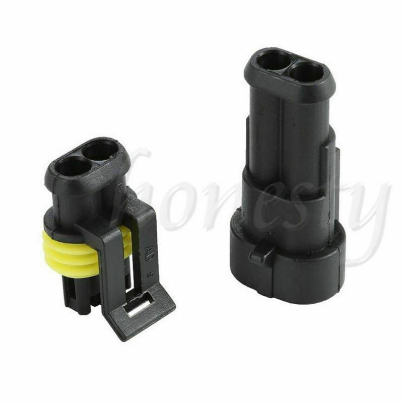 1 Set 2 PIN Way Sealed Waterproof Electrical Wire Connector Plug Car Auto