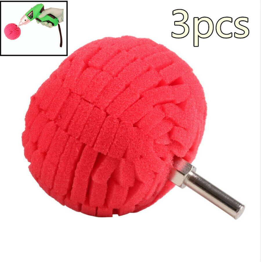 3Pcs Red Soft Polishing Ball Finishing Buffer Polishing Sponge For Car Polishing