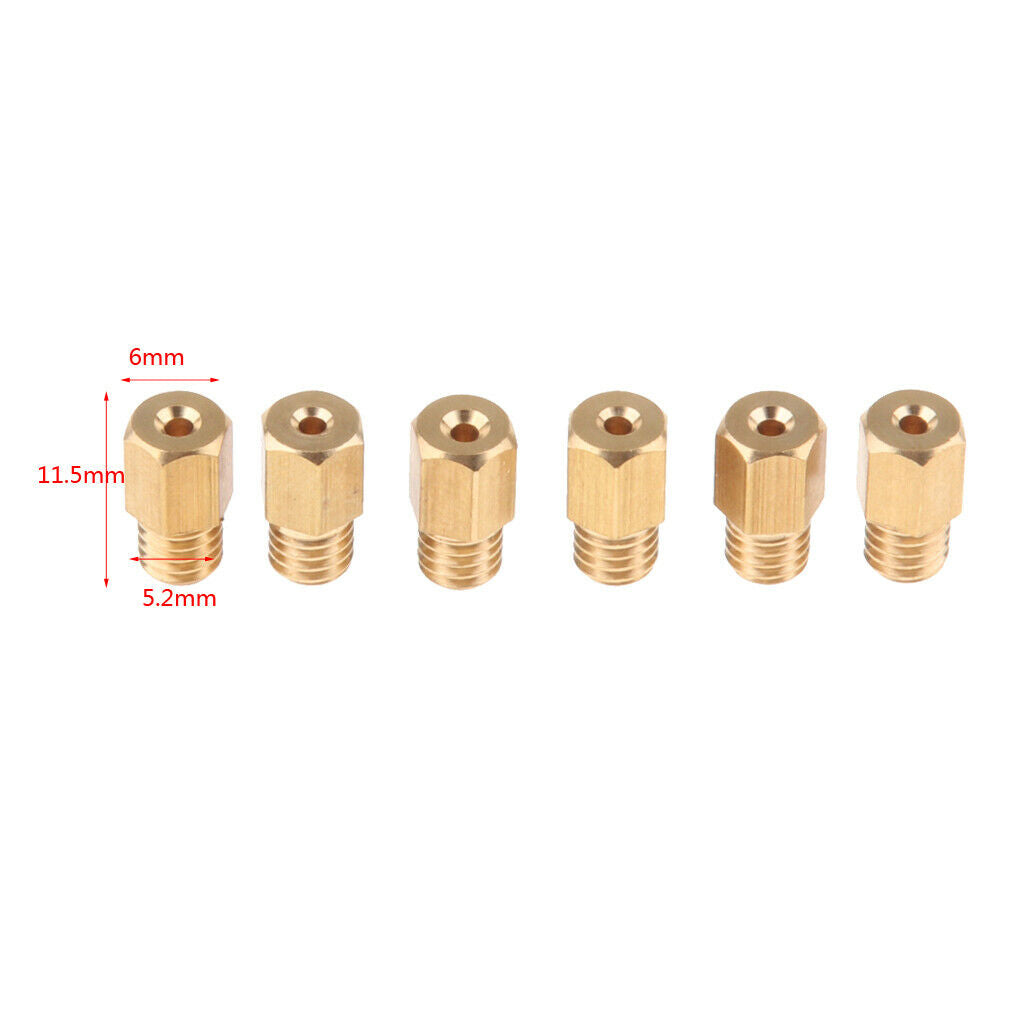 6Pcs M5 Carburetor Carb Hex Main Jet 280 290 300 310 320 330