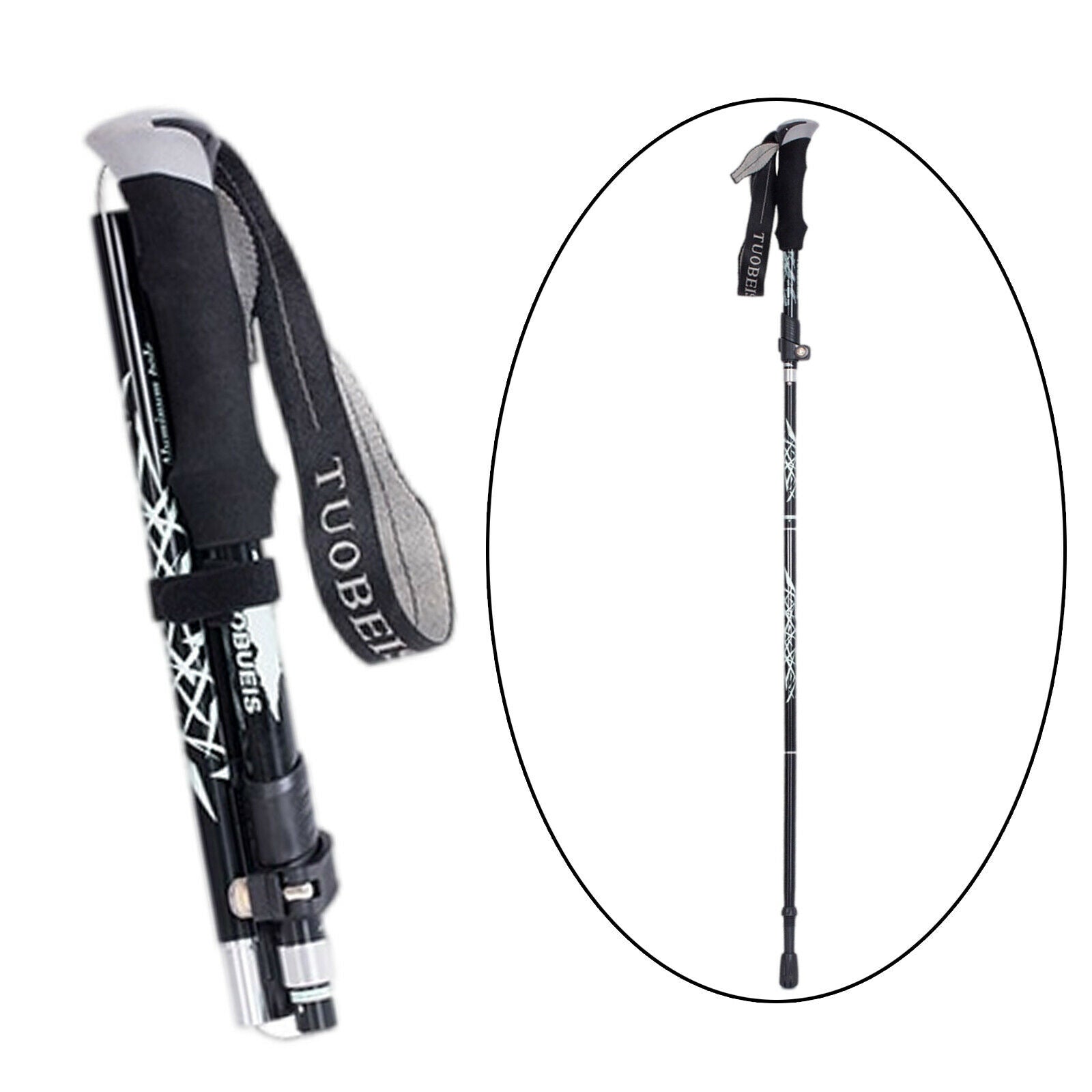 Trekking Poles Quick Adjust Flip-Lock Foldable Walking Sticks for Walking Long