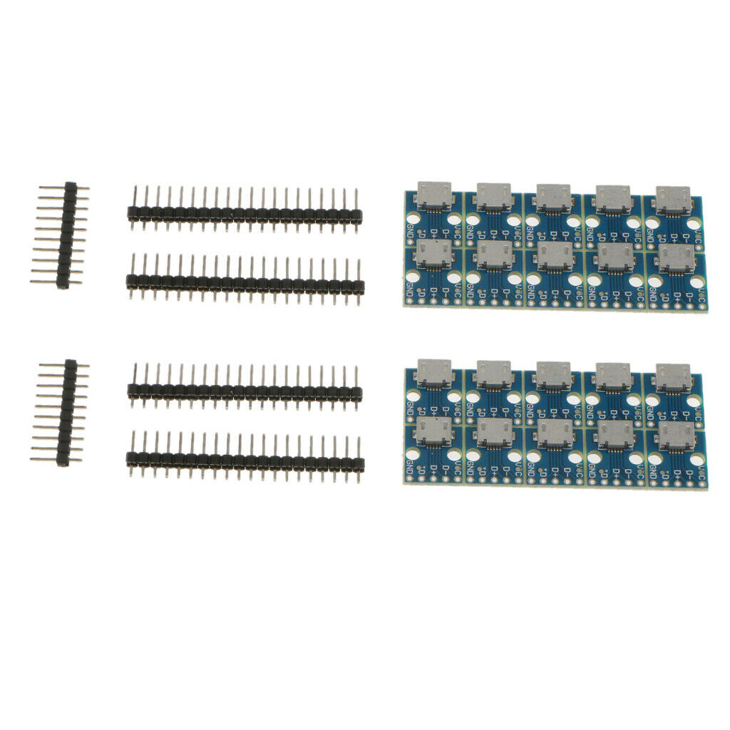 20x B Type Female MICRO USB to 2.54mm DIP Converter Pinboard 14.5x13x4mm