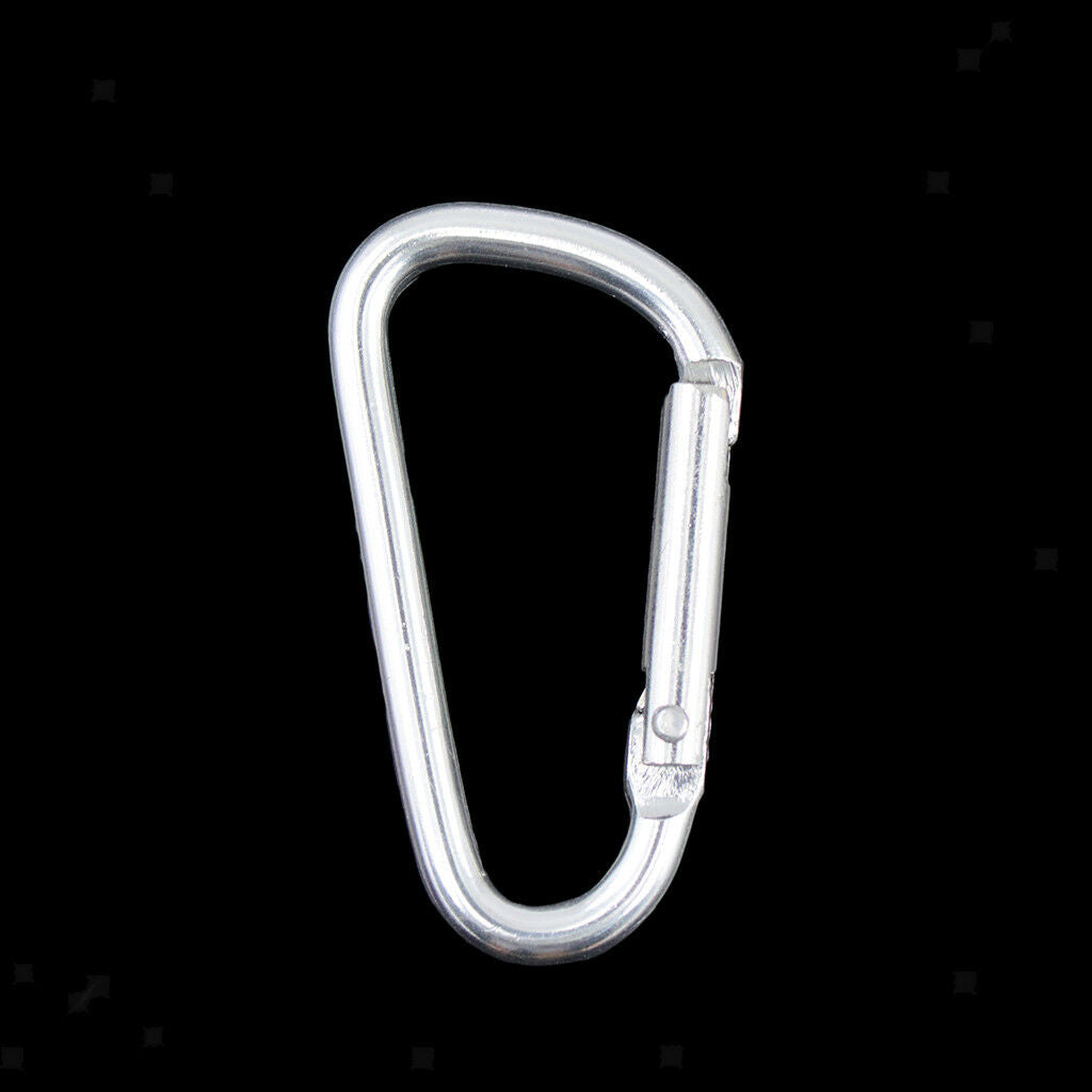 26pcs Aluminum Carabiner D-Ring Keychain Clip Round Snap Buckle Hook Keyring