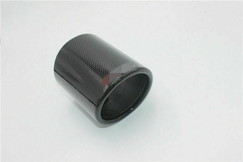 1 X 89mm Glossy 100% Carbon Fiber  Outlet 89mm Exhaust muffler tip Cover