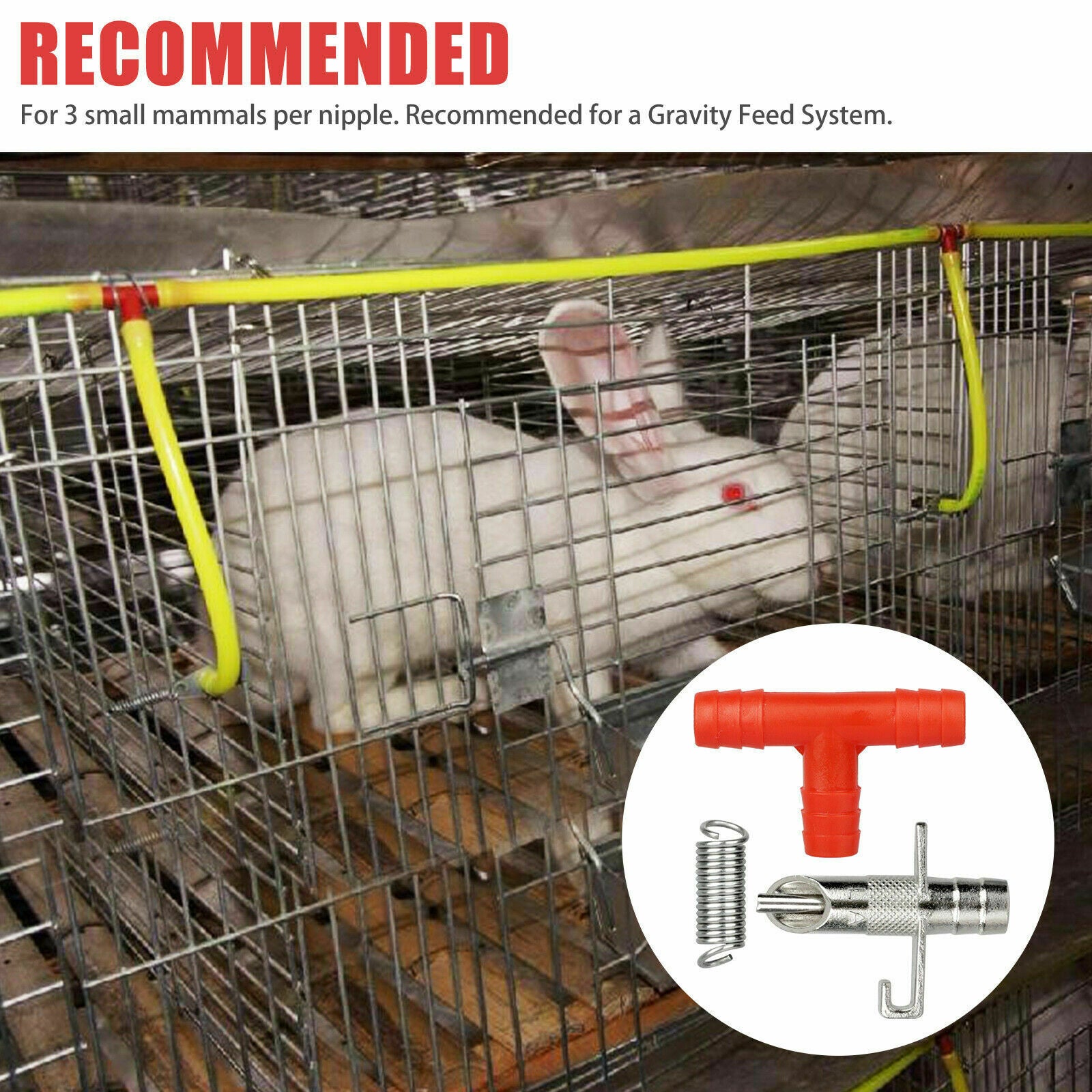 20PCS Rabbit Water Nipple Drinker Feeders Automatic Waterer Fountain for Ferrets