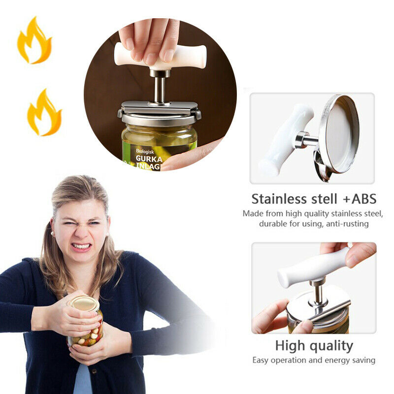 Manual Stainless Steel Easy Can Jar Opener Adjustable Cap Lid Tool Kitch.l8