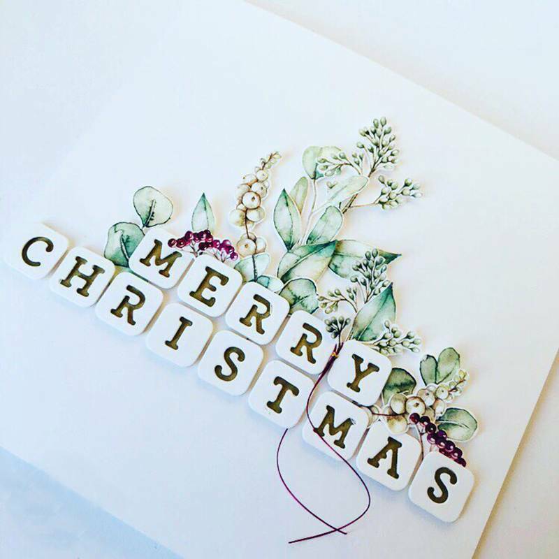 Merry Christmas Letters Metal Cutting Dies for Scrapbook Album Cards Decor gt Re