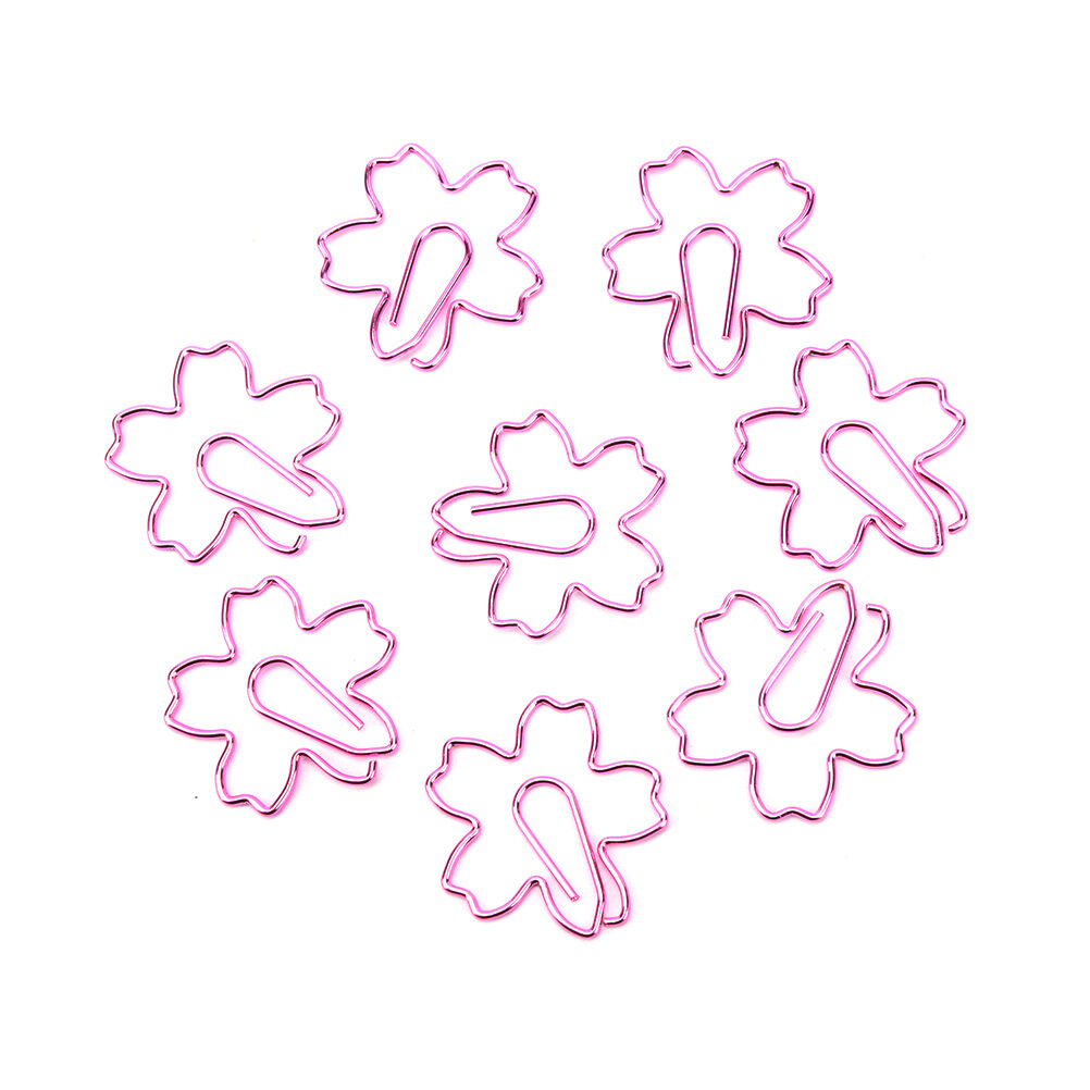 2Pcs Pink Red Sakura Cherry Blossom Flowers Paperclips Planners Paper Cli.l8
