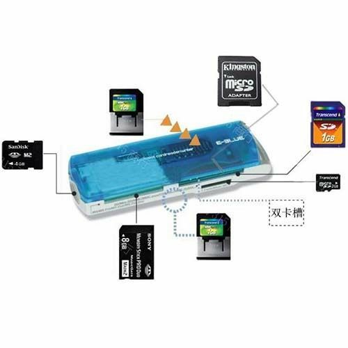 50pcs All in 1 USB 2.0 Memory Multi-Card Reader SDCH MS/SD/TF/m2 brand