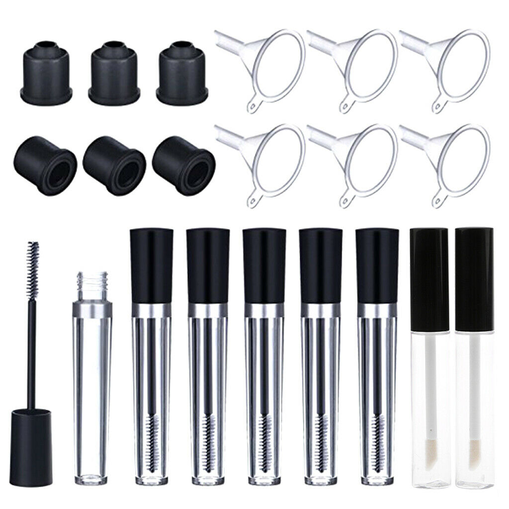 Empty Tubes Bottle Rubber Inserts Funnels Set for Mascara Eyelash Lip Gloss