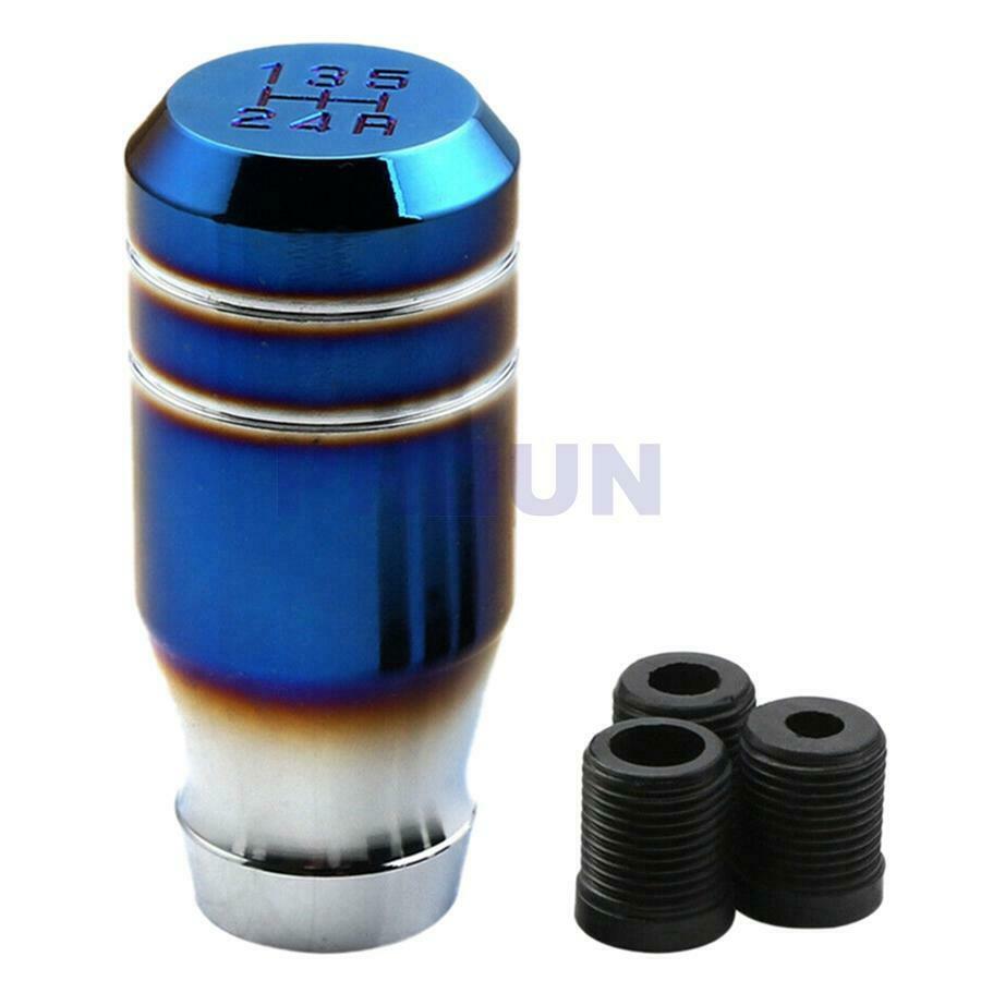 Car 5 Speed Gear Shift Lever Manual Knob Shifter Head w/3 Adpaters 8mm 10mm 12mm