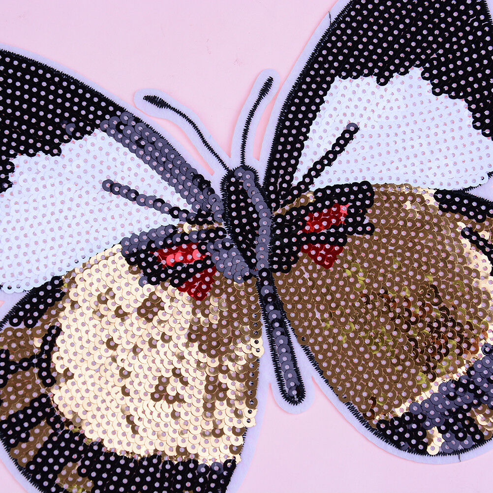 1pc butterfly reversible sequined sew on patches for clothes handmade di.l8