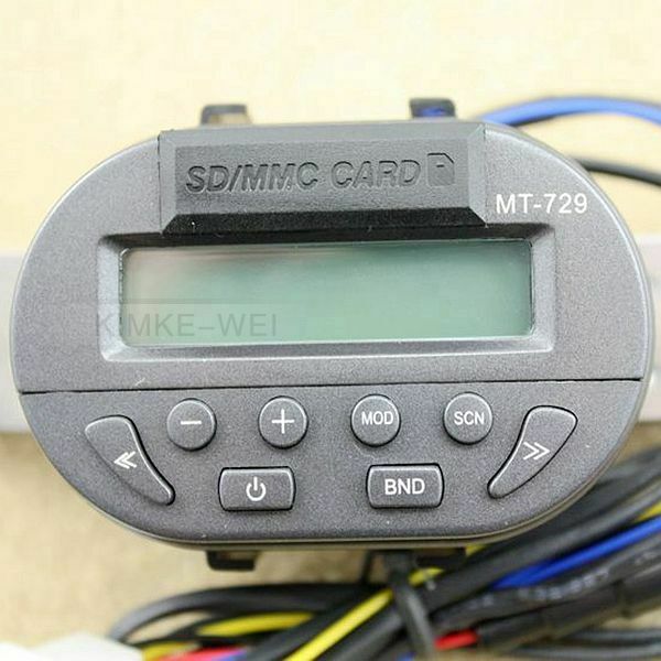 Motorcycle Bike Audio FM Radio MP3 iPod Stereo Speakers SD MMC + Remote control