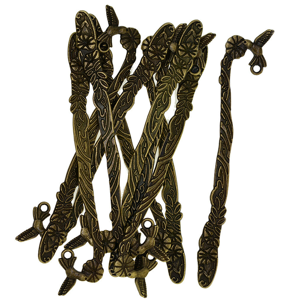 10 Pieces Retro Style Beading Flat Bookmarks With Loop Jewelry Bronze