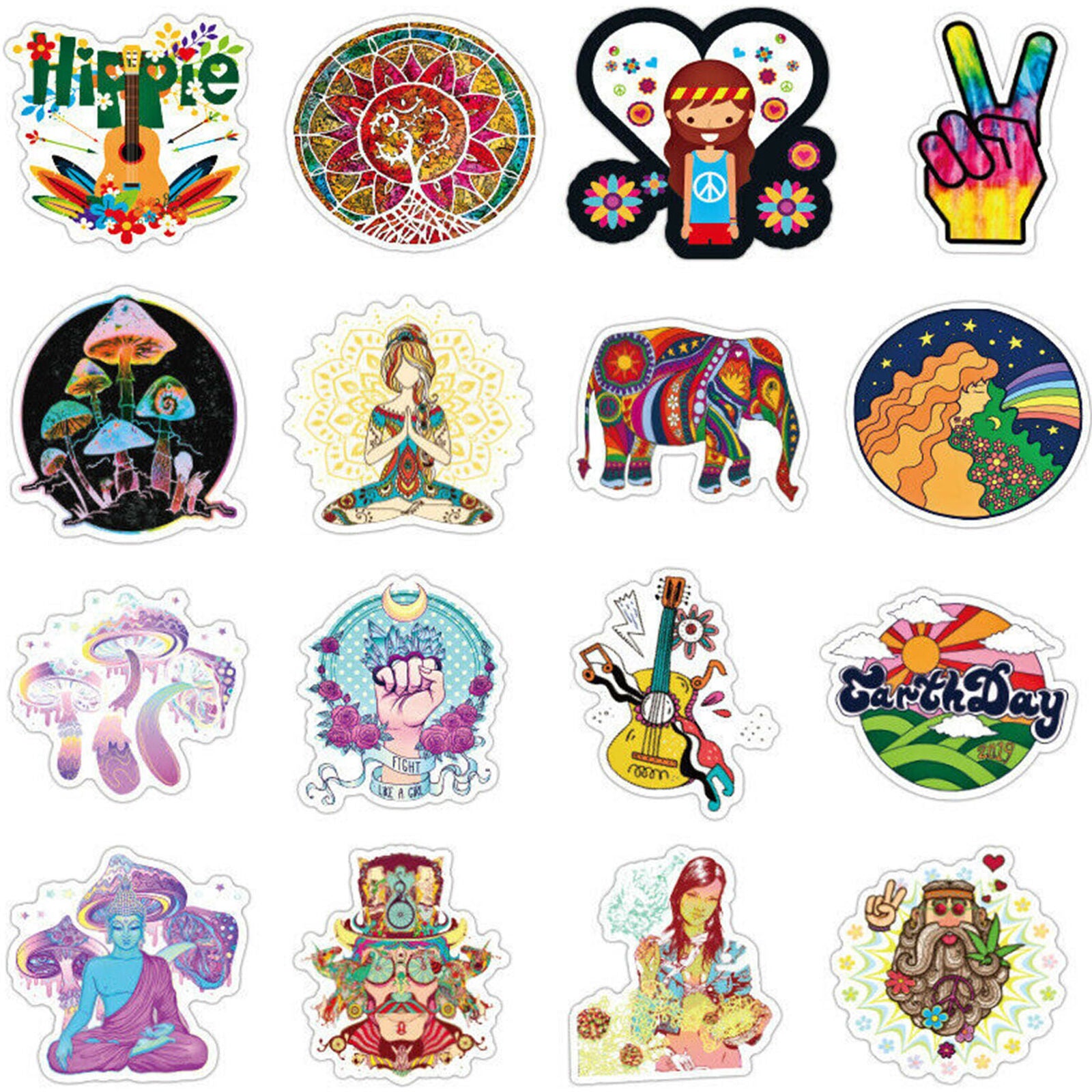 100PCS Hippie Laptop Skateboard Stickers Bomb Vinyl Luggage Decals Dope Sticke