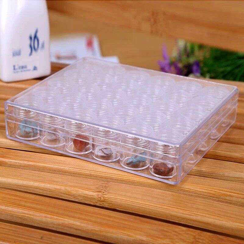 1Set 30 Grids Diamond Embroidery Box Plastic Transparent Bead Storage Cases