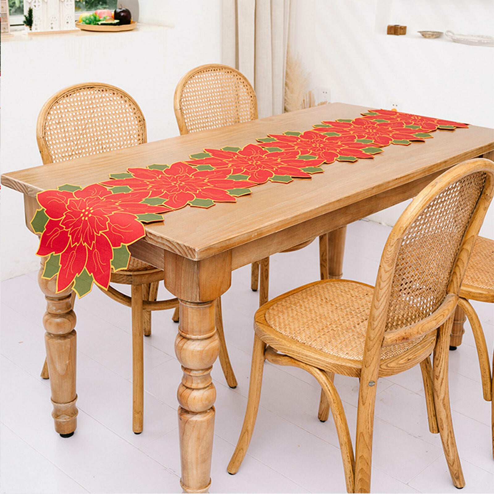 Table Cover Christmas Decoration Dress Up Polyester Restaurant For Home Fabric