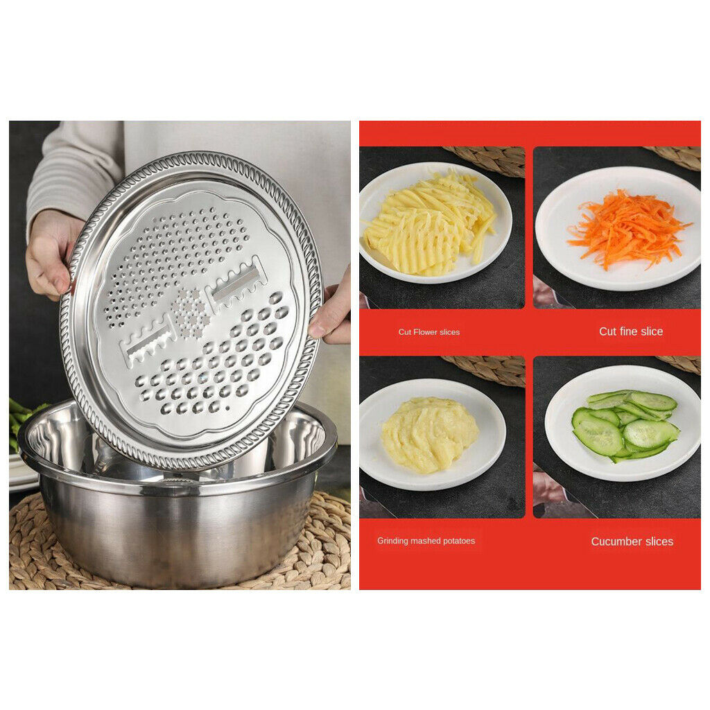 Micro-Perforated Colander Basket with Grater and Water Retaining Bowl