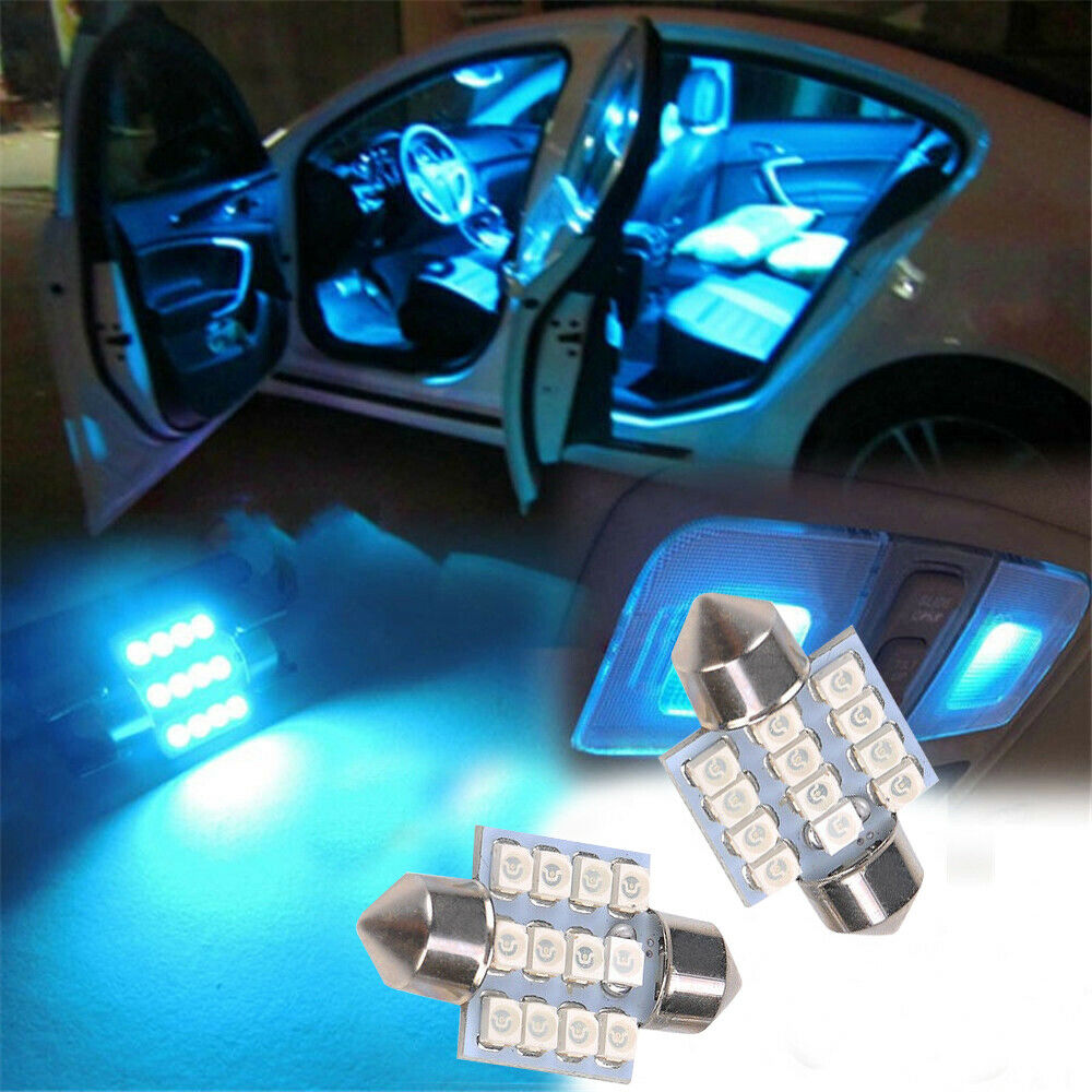 13Pcs LED Lights Interior Package Kit For Dome License Plate Lamp Bulb Blue