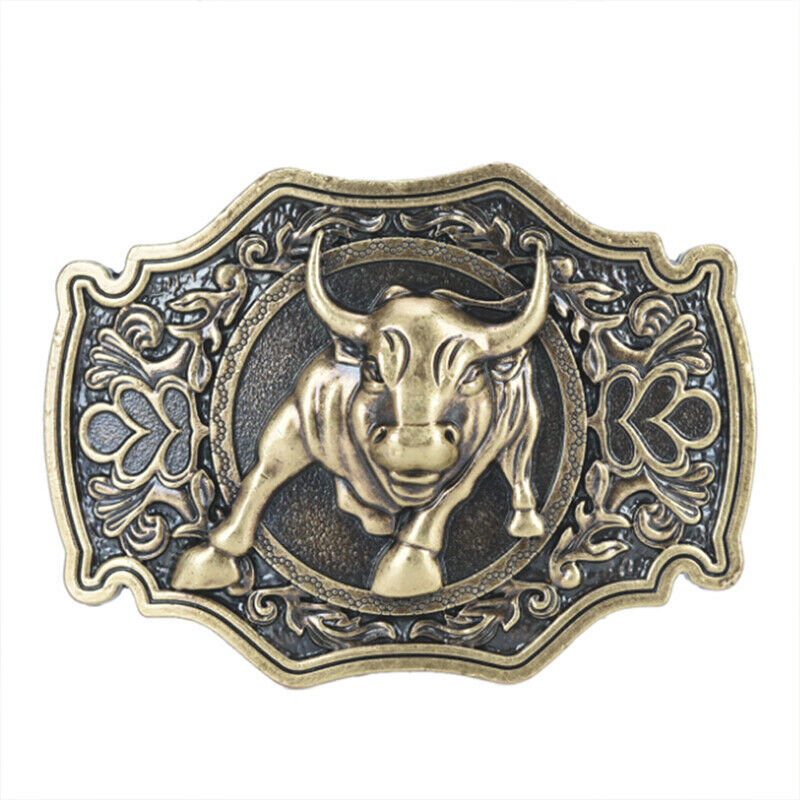 Retro Long Horn Bull Classic Men's Belt Buckle Metal Alloy Western Cowboy  TSADD